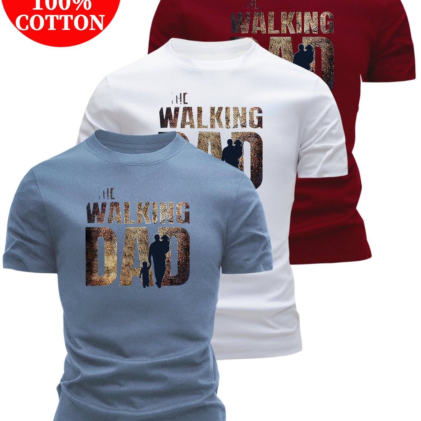 3er-Set Herren T-Shirts aus 100% Baumwolle