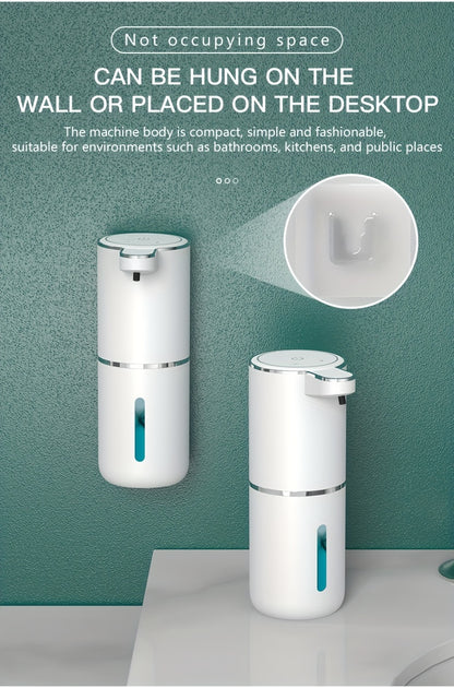 Ein 380 ml wiederaufladbarer automatischer Sensorspender für Seife, geeignet für Schaumschhandseife und Küchenreiniger mit automatischer Sensortechnologie