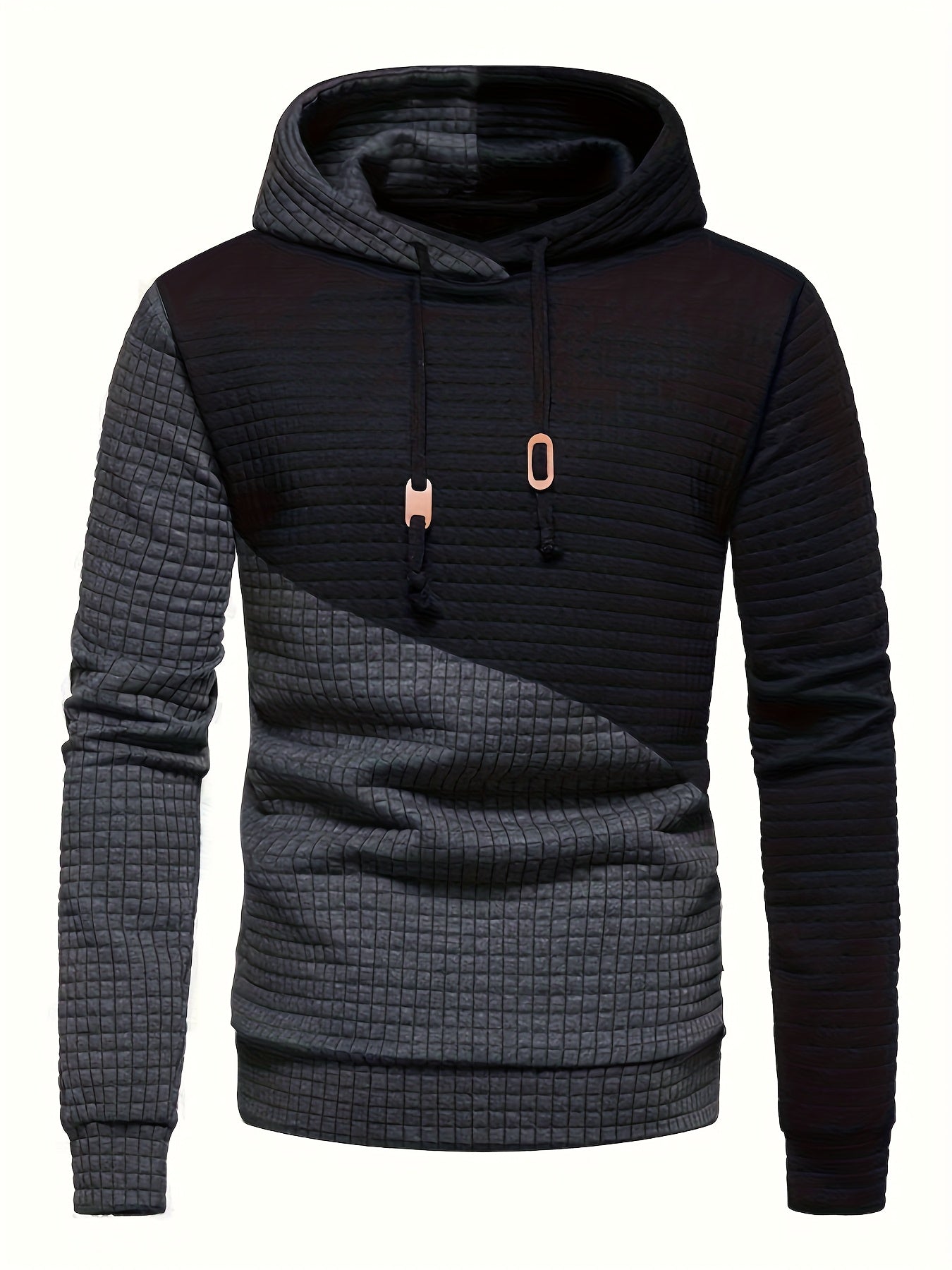 3er-Set kariertes Color-Block-Sporthoodie, vielseitiges Kapuzen-Sweatshirt, lässiges Street-Hoodie.