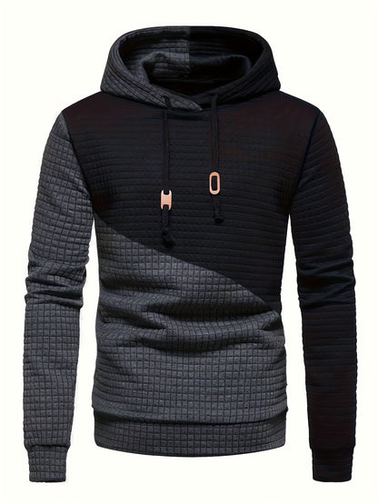 3er-Set kariertes Color-Block-Sporthoodie, vielseitiges Kapuzen-Sweatshirt, lässiges Street-Hoodie.