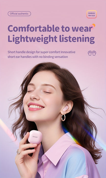 [Acer Offiziell Original] TWS Kabellose Ohrhörer mit Tiefbass-Stereo + Geräuschunterdrückung bei Anrufen, Ultra lange Akkulaufzeit, In-Ear-Design für Sport und Laufen, Mini und kompakt, HIFI-Sound, leichtes Touch-Bedienung