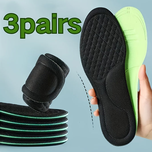 3 Paar Memory-Schaum-Einlegesohlen für flache und hohe Absätze, Laufschuhe , schweißabsorbierend , Fersenpolster, ergonomisches Schuhwerk