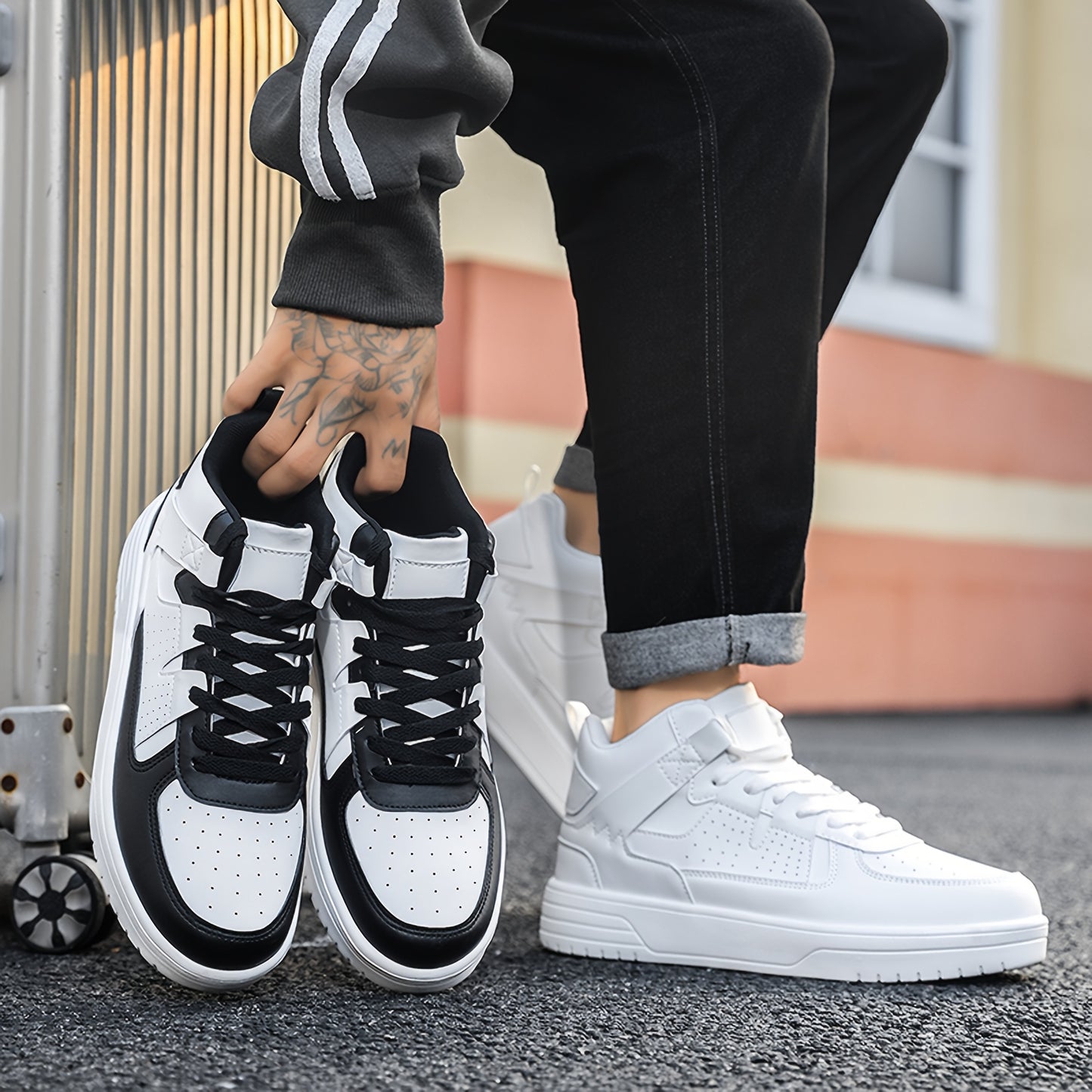 Herren High-Top Schnürsneaker - Robuste, leichte, stylische Freizeitsneaker