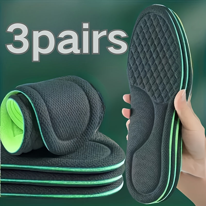 3 Paar Memory-Schaum-Einlegesohlen für flache und hohe Absätze, Laufschuhe , schweißabsorbierend , Fersenpolster, ergonomisches Schuhwerk