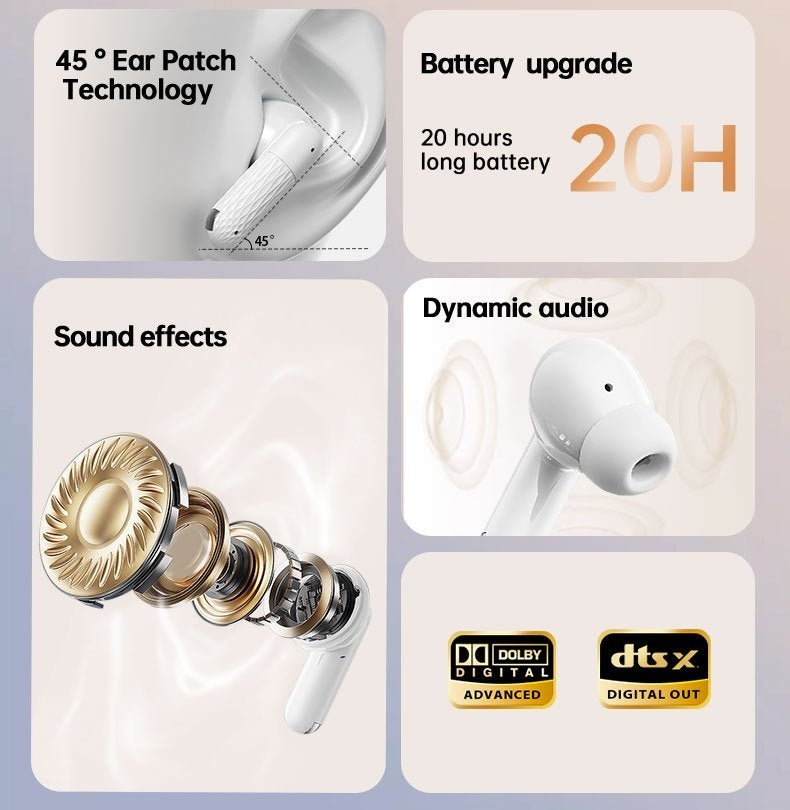 [Acer] 2025 neues Modell TWS kabelloses Headset mit kräftigem Bass Stereo + Sprachgeräuschunterdrückung Ultra-langer Akkulaufzeit  HIFI-Audio