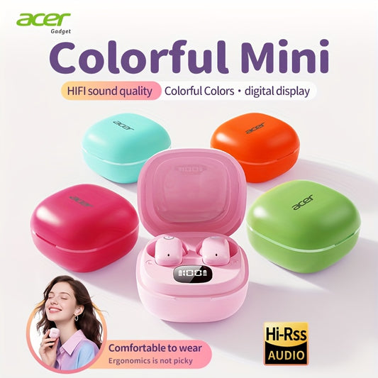 [Acer Offiziell Original] TWS Kabellose Ohrhörer mit Tiefbass-Stereo + Geräuschunterdrückung bei Anrufen, Ultra lange Akkulaufzeit, In-Ear-Design für Sport und Laufen, Mini und kompakt, HIFI-Sound, leichtes Touch-Bedienung