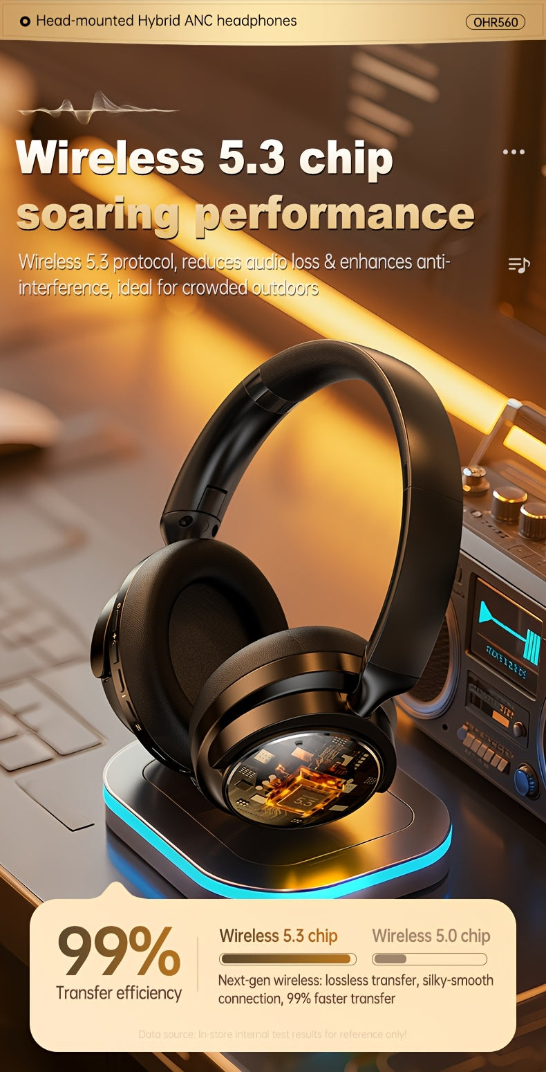 Acer Ohr560 Kabellose Kopfhörer | Over-Ear mit ANC Geräuschunterdrückung, Vollumfassendes Ohrdesign, Faltbar, Eingebautes Kondensatormikrofon, Hi-Fi Stereo Sound, HD ENC Anrufgeräuschreduzierung, Kompatibel mit 3,5-mm-Audiokabel, USA