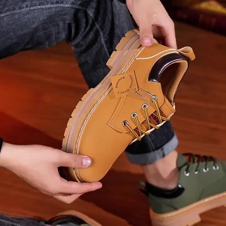 Herren Klassische Gelbe Oxfords  ,strapazierfähiger PVC-Sohle