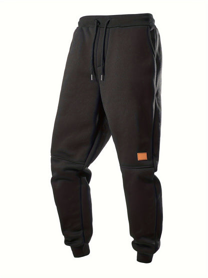 5er-Set Herren-Fleece-Jogginghosen mit Kordelzug, einfarbig, warm