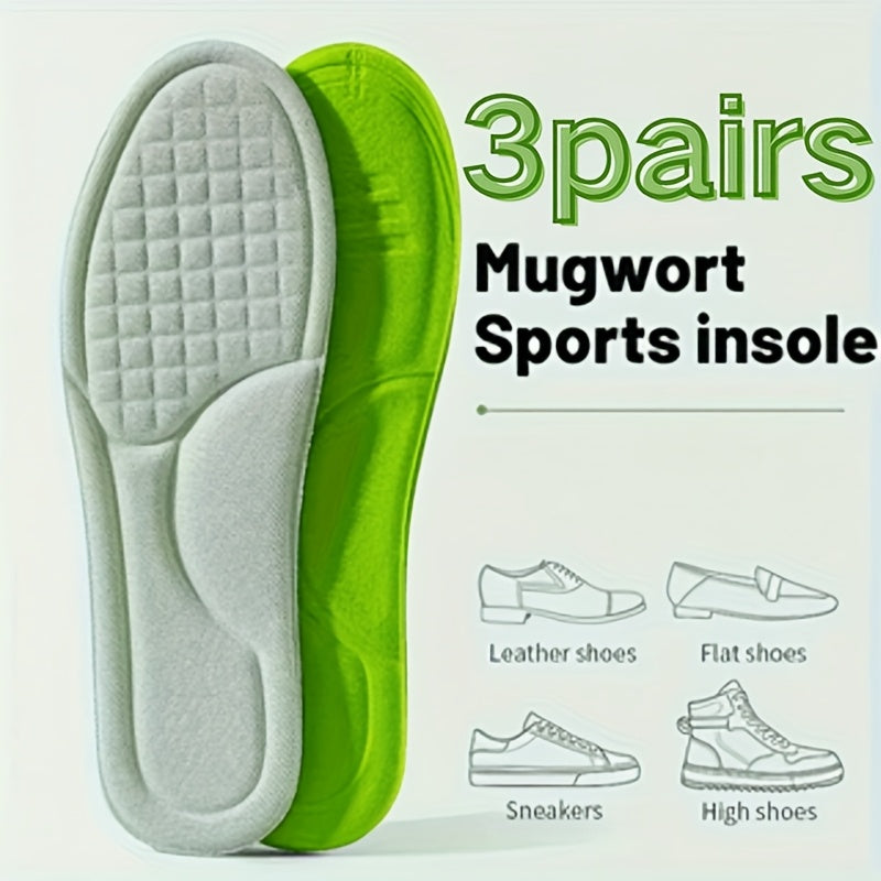 3 Paar Memory-Schaum-Einlegesohlen für flache und hohe Absätze, Laufschuhe , schweißabsorbierend , Fersenpolster, ergonomisches Schuhwerk