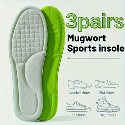 3 Paar Memory-Schaum-Einlegesohlen für flache und hohe Absätze, Laufschuhe , schweißabsorbierend , Fersenpolster, ergonomisches Schuhwerk