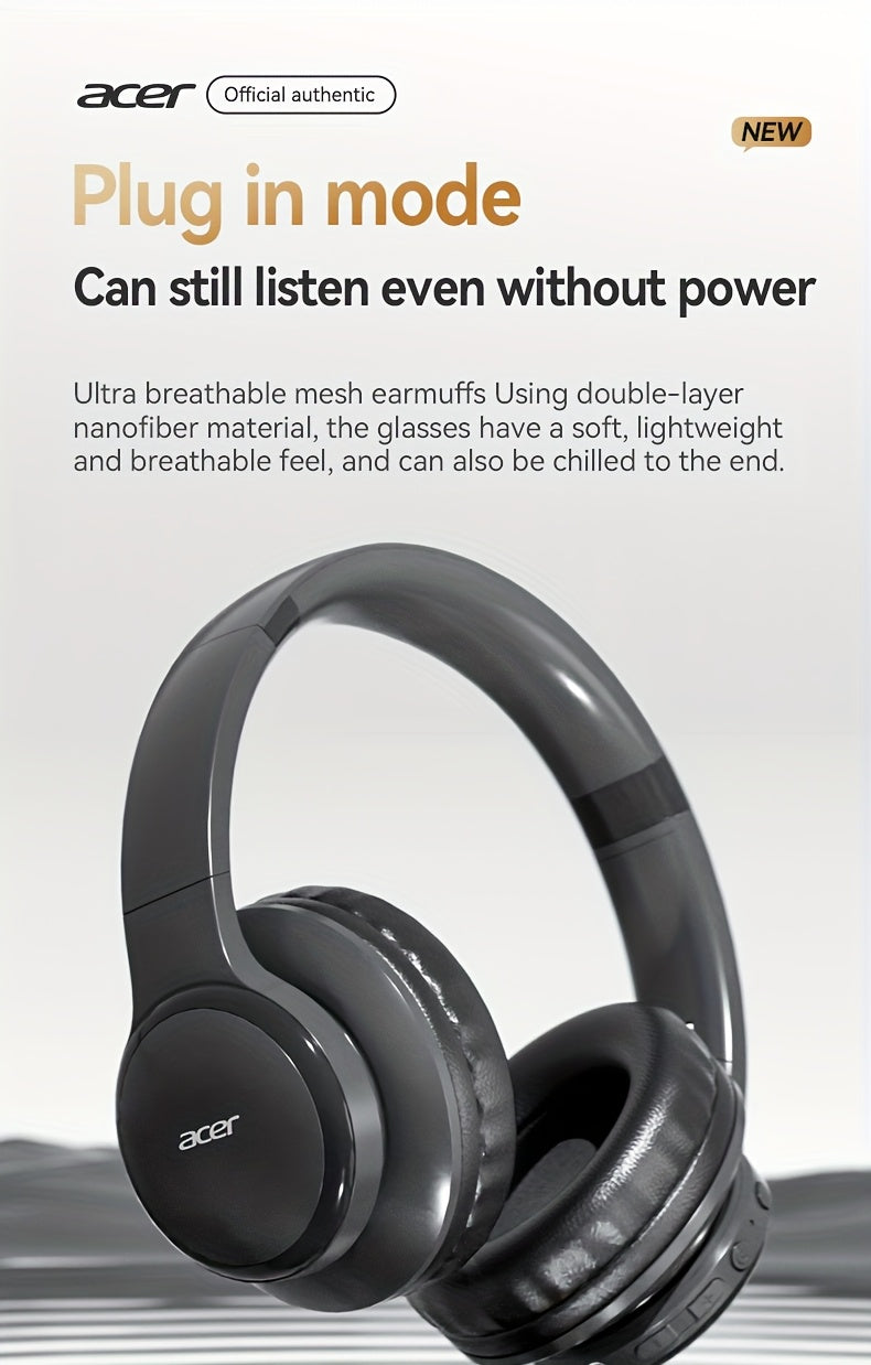 Aufgerüstete kabellose Over-Ear-Kopfhörer mit bassverstärktem Sound, leichtem klappbarem Design und integriertem Mikrofon. Inklusive 3,5-mm-Audiokabel