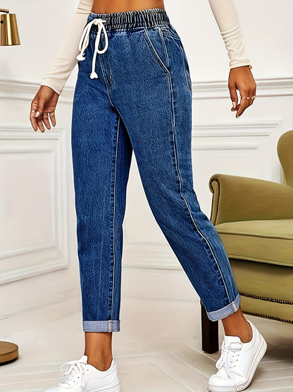 Damen Jeans in Übergrössen mit Kordelzug-Verschluss