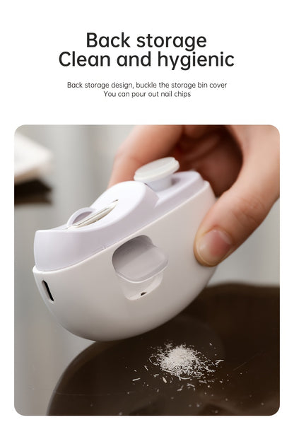 2-in-1 Elektrischer Nagelknipser und Polierer mit LED-Licht, Anti-Quetsch-Sicherheitsfunktion, Polier- und Schleiffunktionen, USB-Aufladung, Multifunktionales Maniküre-Werkzeug