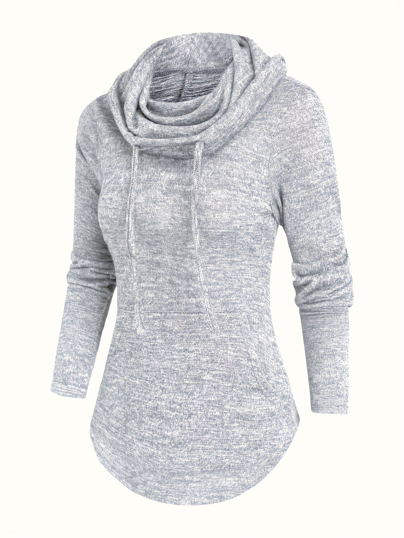 Übergröße - Lässiges Kapuzen-Sweatshirt für Frauen in Übergröße mit Wasserfallkragen