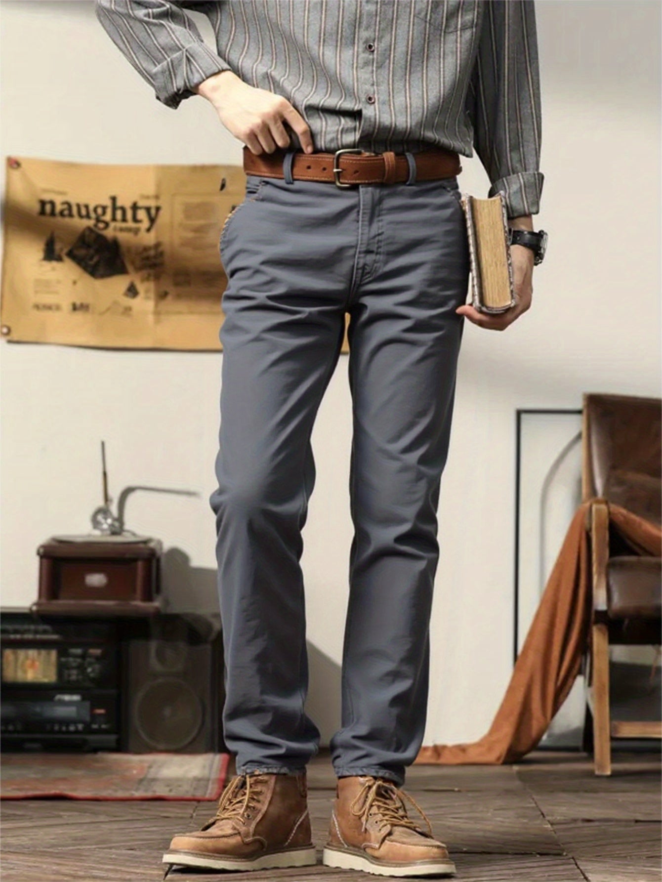 2er-Set Herren Allwetter Stretch-Chinohosen - Uni, Regular Fit, , bequem & langlebig