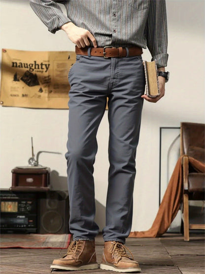2er-Set Herren Allwetter Stretch-Chinohosen - Uni, Regular Fit, , bequem & langlebig