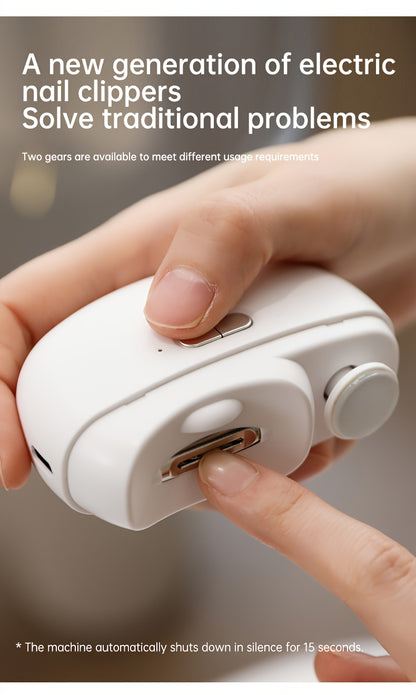 2-in-1 Elektrischer Nagelknipser und Polierer mit LED-Licht, Anti-Quetsch-Sicherheitsfunktion, Polier- und Schleiffunktionen, USB-Aufladung, Multifunktionales Maniküre-Werkzeug