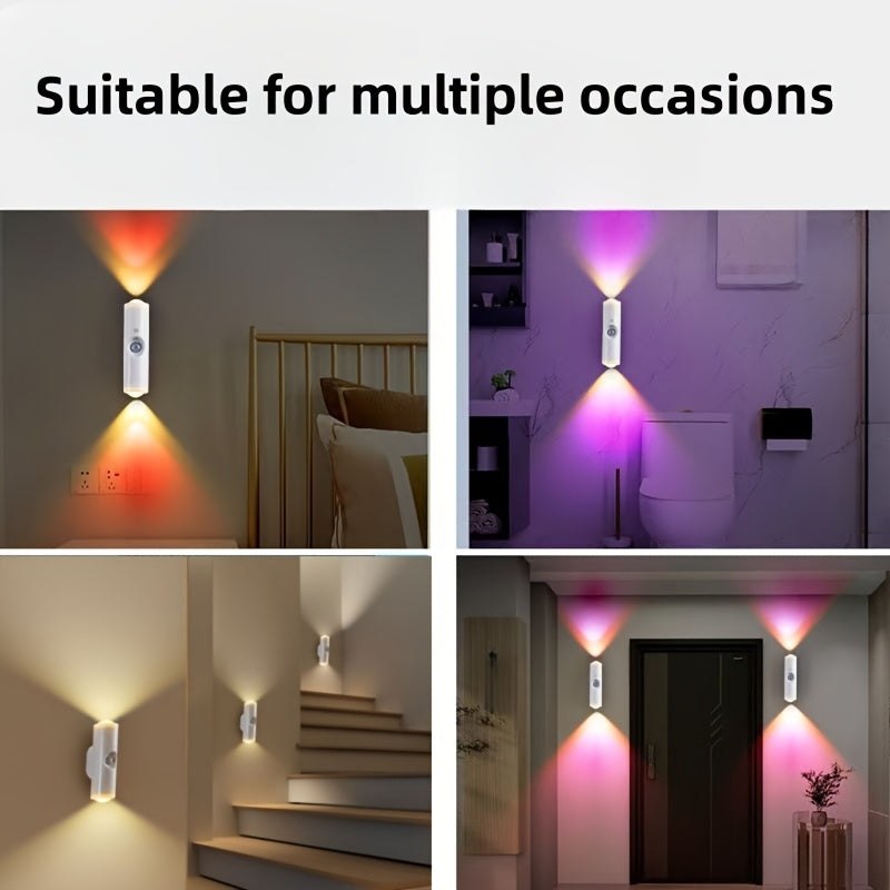 6er-Set weiße, wandmontierte, intelligente LED-Lichtleiste mit Bewegungssensor, dimmbar,  geeignet für Treppen, Flur, Schlafzimmer