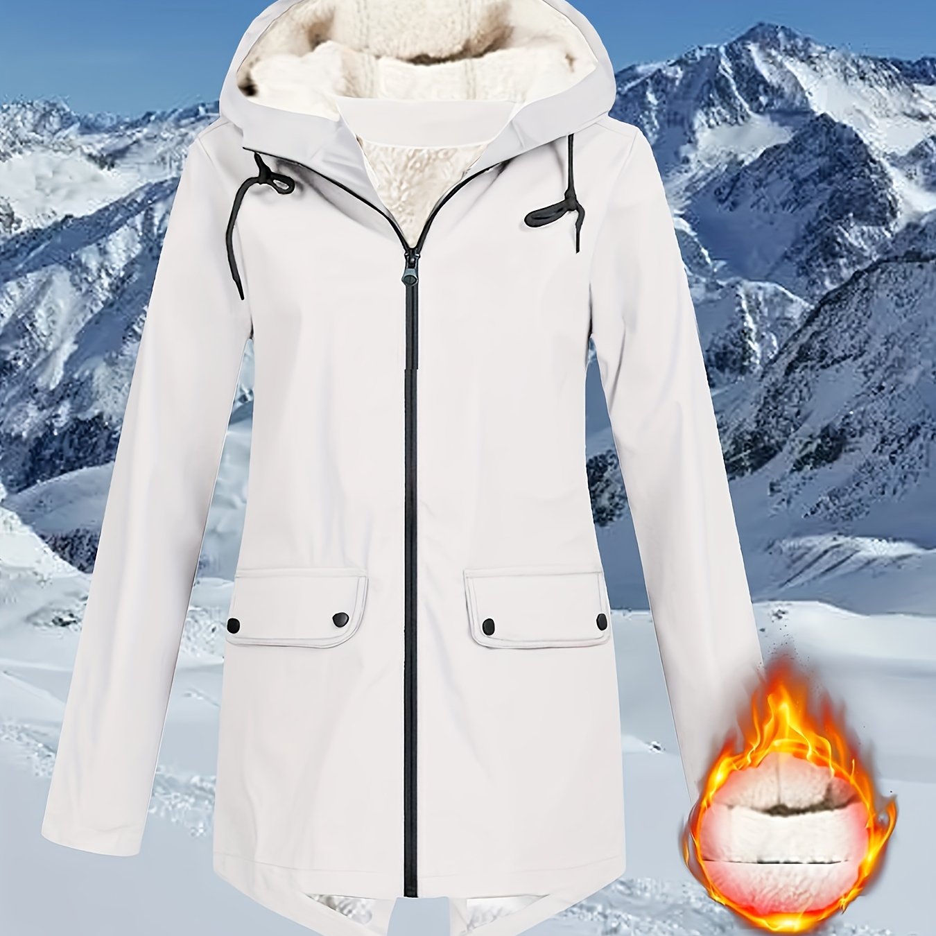 Damen Jacke , Herbst/Winter mit Kapuze, Grosse Größen