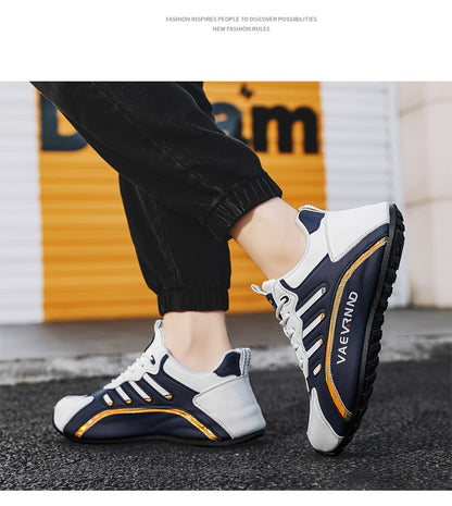 Herren Freizeitsneaker - Low-Top-Schnürschuhe mit atmungsaktivem Obermaterial, gepolstertem Komfort und langlebiger Profilsohle