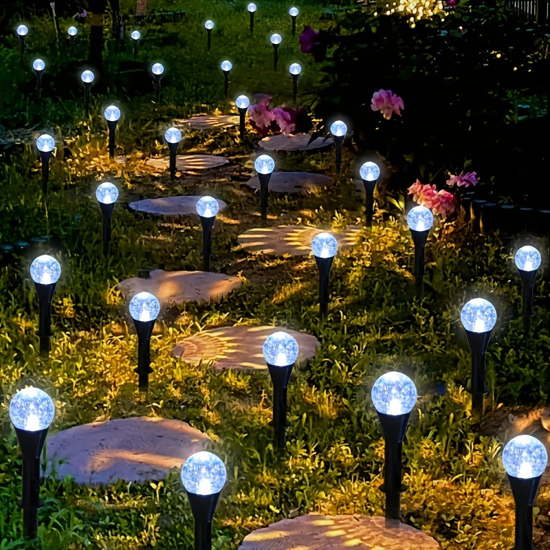 20 Stück Solar-Garten-Kristalllichter, Außen-Rasenlichter mit 8 Lichtmodi, automatische Abschaltung am Tag undNight-On for Summer, Camping, Christmas, Wedding, Party, Birthday Pathway Decorations
