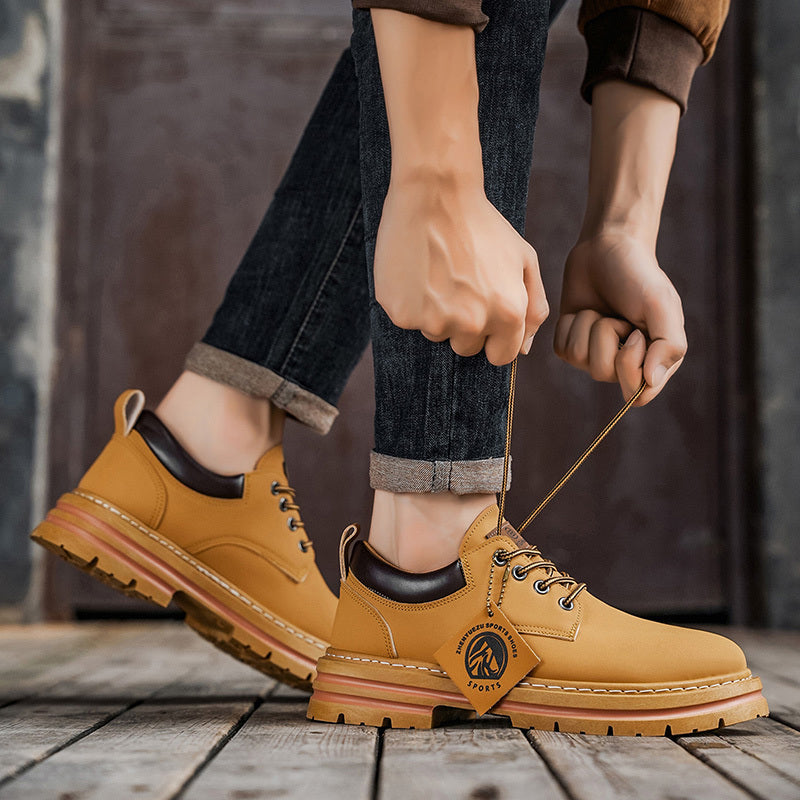 Herren Klassische Gelbe Oxfords  ,strapazierfähiger PVC-Sohle