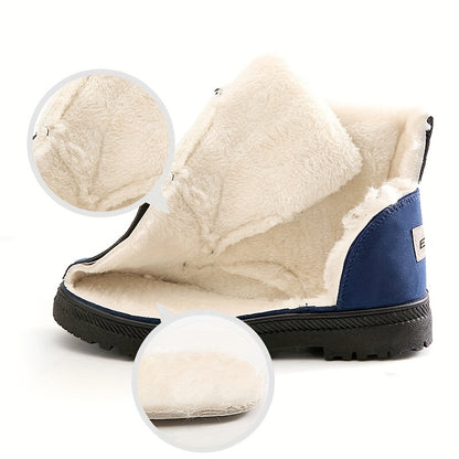 Damen-Winterstiefel für den Schnee - Rutschfeste PU-Sohle, Schnürverschluss, Gepolsterte Innensohle - Winterstiefel für Alltag und festliche Outfits - Erweiterte Größen bis US Damengröße 44 (EU 43) - Schwarze Stiefel für Winterabenteuer im Schnee