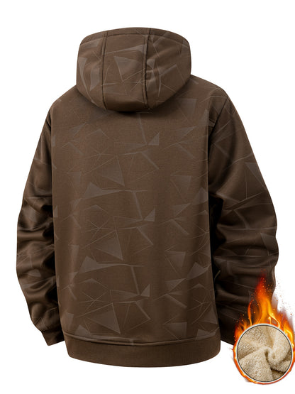 Herren Plus-Size Winterjacke – Dick gefütterter Mantel mit Kapuze und durchgehendem Reißverschluss, (verfügbar in Schwarz,Navy, Braun)
