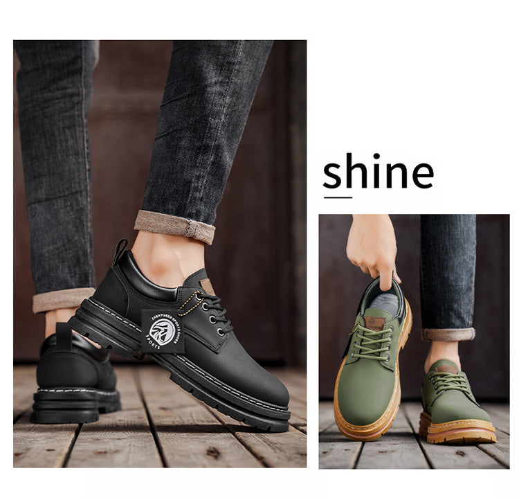 Herren Klassische Low-Top Oxfords - Schnürung mit Rundspitze, rutschfeste PVC-Sohle, leichtes Obermaterial & gepolsterte Innensohle für Business Casual, Outdoor, Fitnessstudio - Vielseitig für alle Jahreszeiten (Einfarbig)