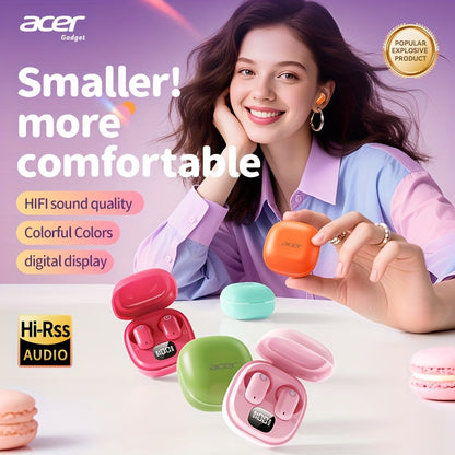 [Acer Offiziell Original] TWS Kabellose Ohrhörer mit Tiefbass-Stereo + Geräuschunterdrückung bei Anrufen, Ultra lange Akkulaufzeit, In-Ear-Design für Sport und Laufen, Mini und kompakt, HIFI-Sound, leichtes Touch-Bedienung