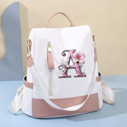 2er-Set Rucksack und Handtasche kompatibel für Tablet/Laptop - Große Kapazität mit mehreren Fächern / Reisetaschen mit verstellbaren Gurten, leichtes Design & A-Z Buchstabenoptionen