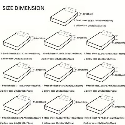 3-teiliges Kpop-Bettwäscheset, atmungsaktiv und bequem im Lakenstil, beinhaltet 1 Bettbezug und 2 Kissenbezüge, ein kernloser Matratzenschoner, ein stilvolles und langlebiges Essential zum Schutz der Matratze