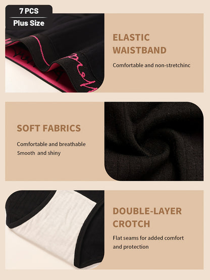 7-Stück Damen-Slips in grossen Größen , Elastisch