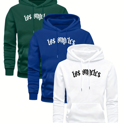 3er-Set Herren-Casual-Hoodies mit Fleece, stilvoll und vielseitig.