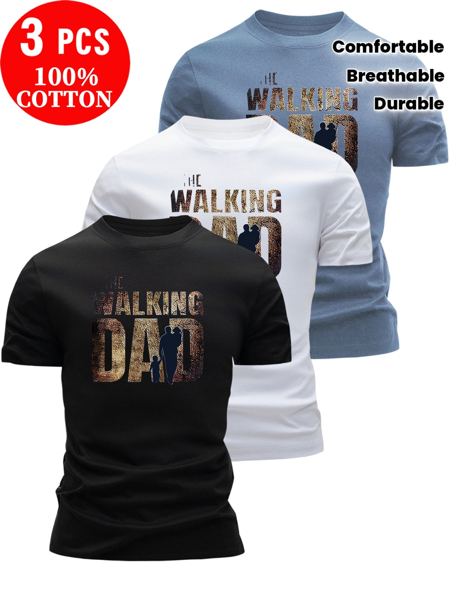 3er-Set Herren T-Shirts aus 100% Baumwolle