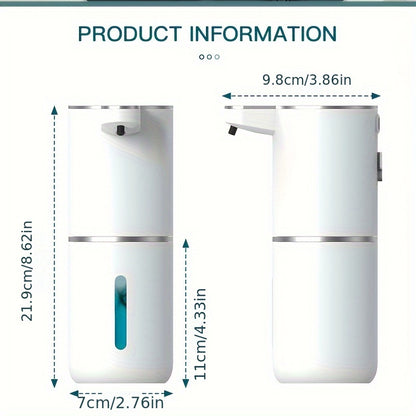 Ein 380 ml wiederaufladbarer automatischer Sensorspender für Seife, geeignet für Schaumschhandseife und Küchenreiniger mit automatischer Sensortechnologie