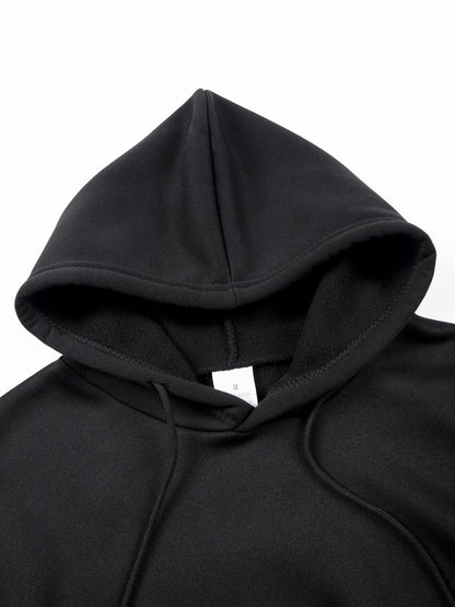 4er-Set Warmes Kapuzenpullover-Set, Herbst-Winter Freizeit Minimalistisches einfarbiges Langarm-Thermooberteil mit Kängurutasche und verstellbarer Kapuze mit Kordelzug