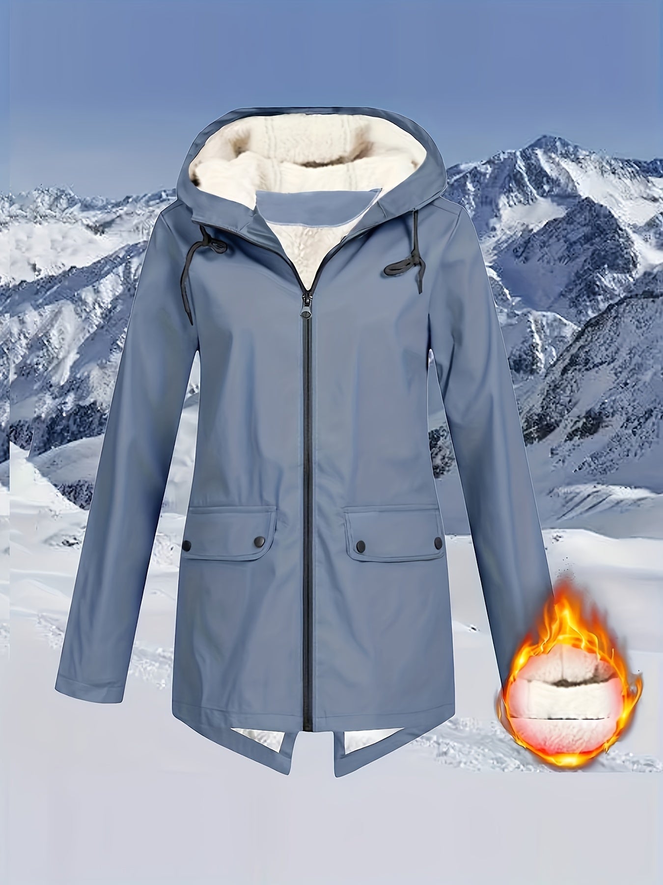 Damen Jacke , Herbst/Winter mit Kapuze, Grosse Größen