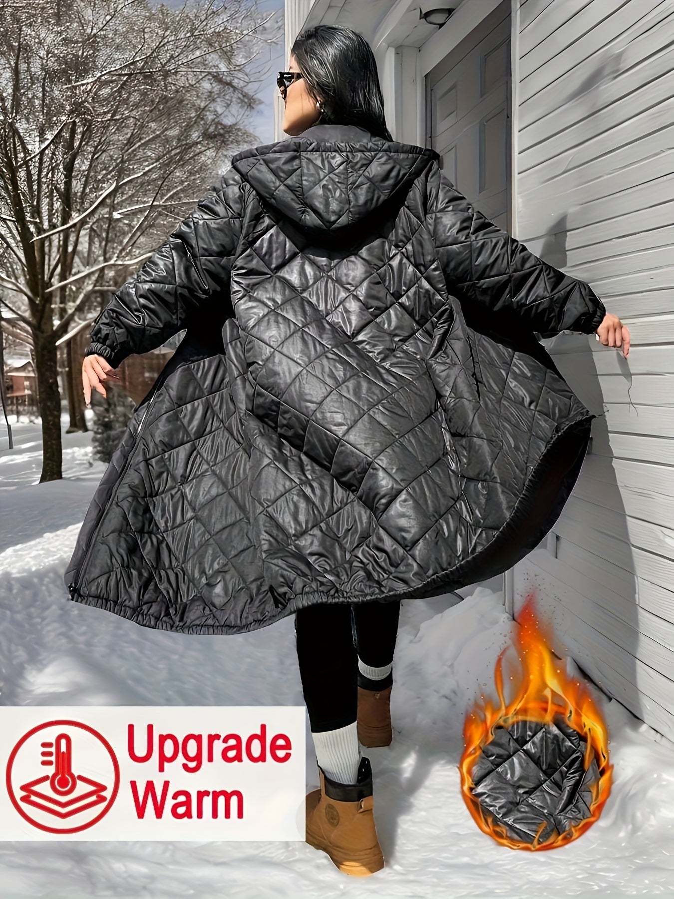 Damen Kapuzen-Mantel , Grosse Grössen  , ideal für Herbst und Winter