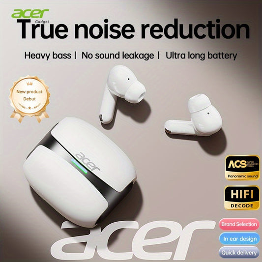 [Acer] 2025 neues Modell TWS kabelloses Headset mit kräftigem Bass Stereo + Sprachgeräuschunterdrückung Ultra-langer Akkulaufzeit  HIFI-Audio
