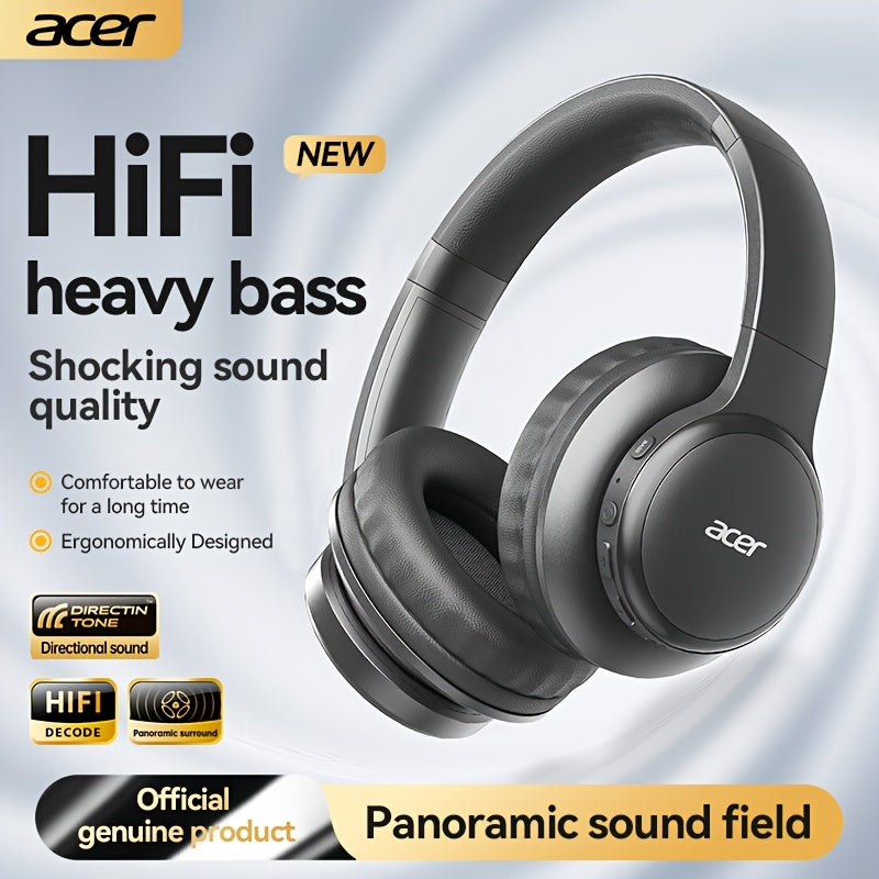 Aufgerüstete kabellose Over-Ear-Kopfhörer mit bassverstärktem Sound, leichtem klappbarem Design und integriertem Mikrofon. Inklusive 3,5-mm-Audiokabel