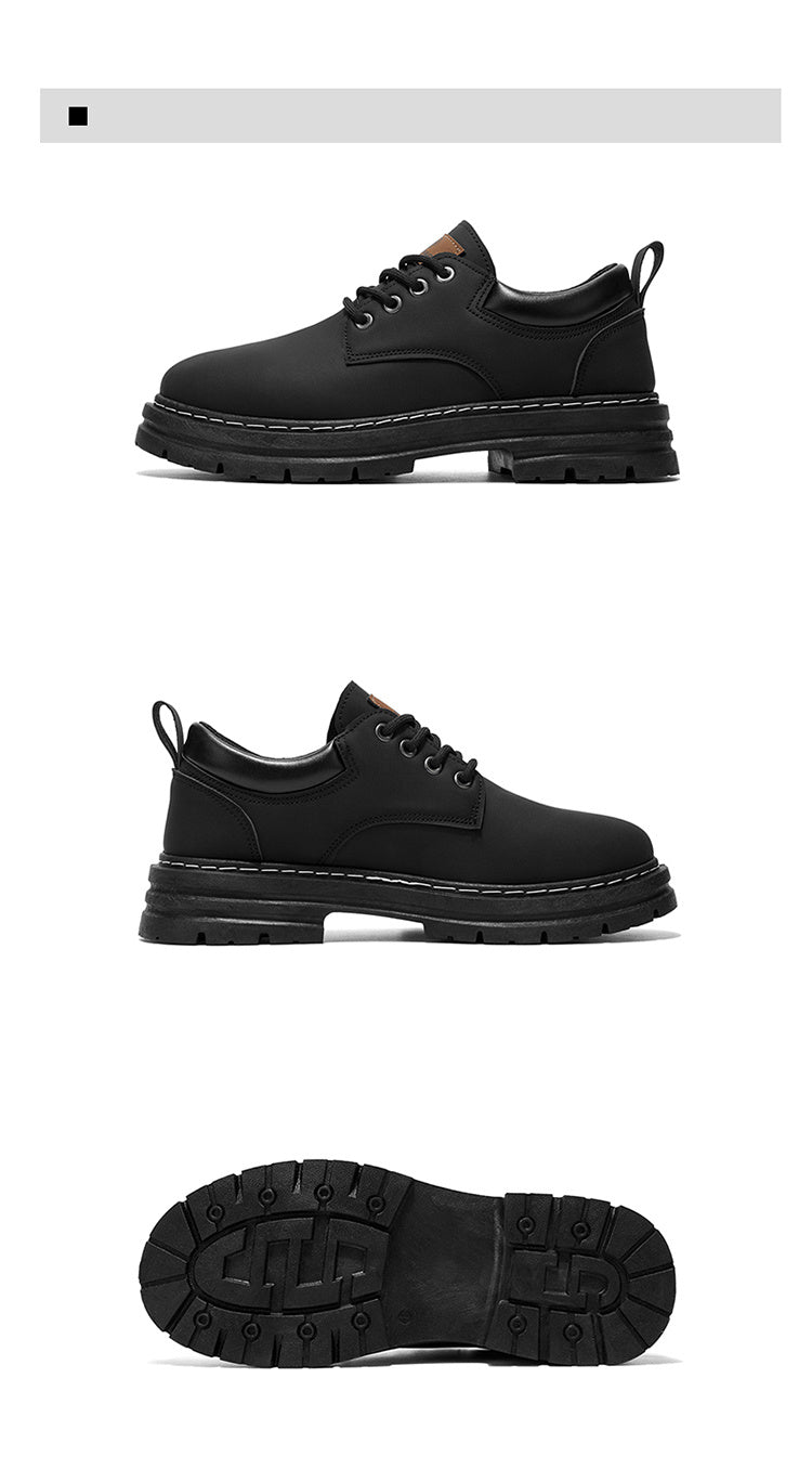 Herren Klassische Low-Top Oxfords - Schnürung mit Rundspitze, rutschfeste PVC-Sohle, leichtes Obermaterial & gepolsterte Innensohle für Business Casual, Outdoor, Fitnessstudio - Vielseitig für alle Jahreszeiten (Einfarbig)