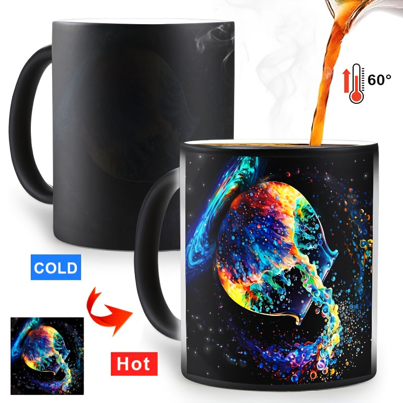 1 Stück 0,33Liter Zodiac Magic Farbwechsel-Becher - Lebhaftes Sternbild-Design, für heiße & kalte Getränke, perfekte Geschenkidee nur Handwäsche