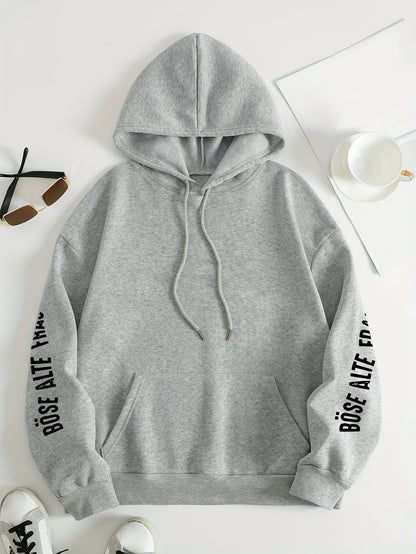 Große Größen  - Hoodie mit Totenkopf-Muster - Böse Alte Frau Druck