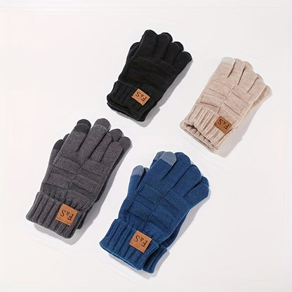 Bestseller Drei-teiliges Winter-Set aus Mütze, Schal & Handschuhen – Dick gefütterte Strick-Ohrenmütze mit verstellbarem Riemen, Unisex-Allround-Nackenwärmer für Männer und Frauen