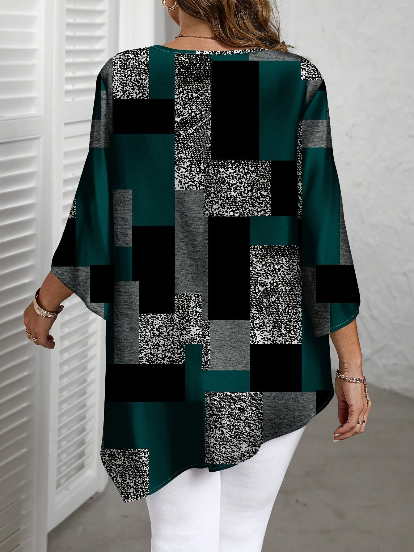 Damen Bluse , Moderne Muster , diverse Farben , Grosse Größen
