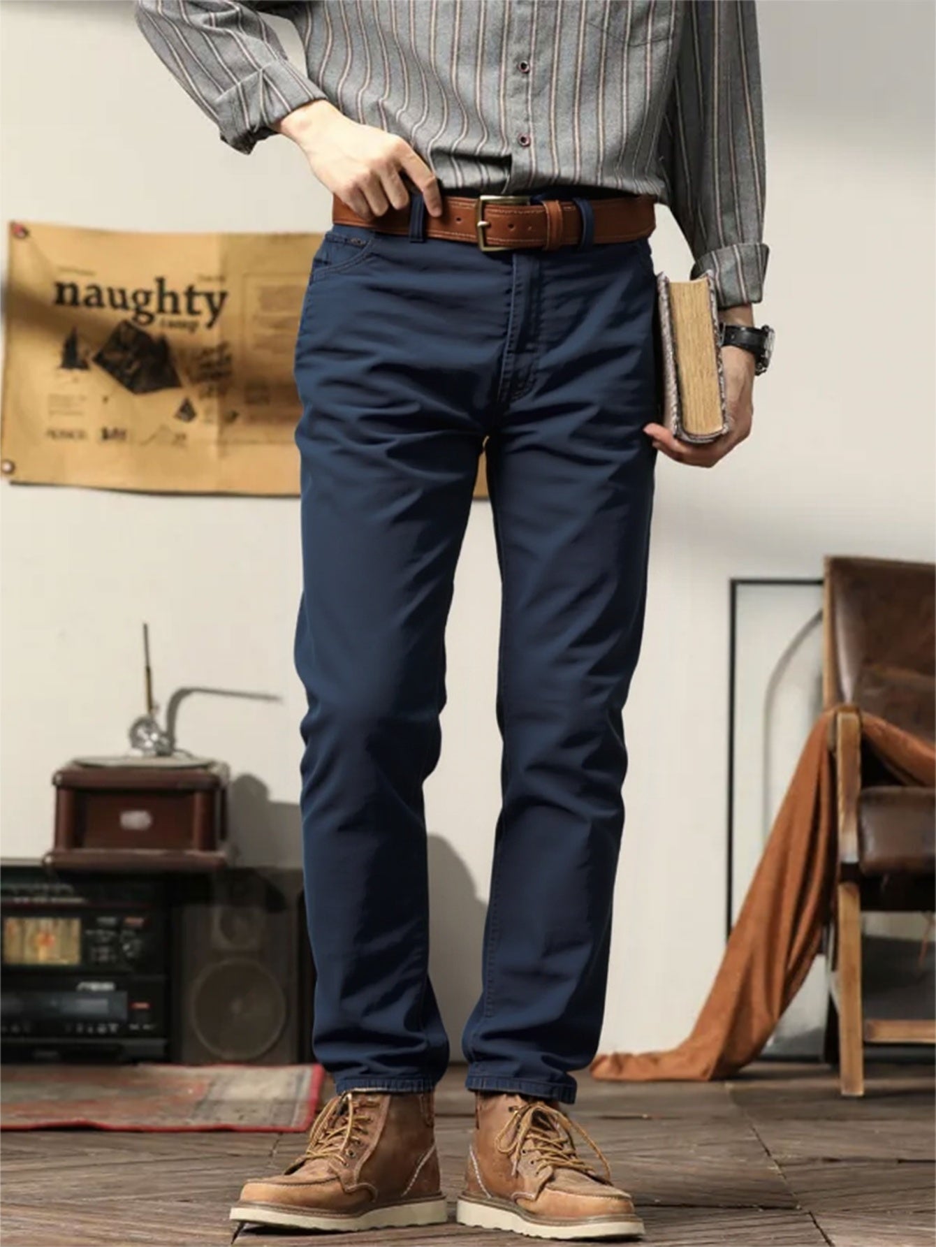 2er-Set Herren Allwetter Stretch-Chinohosen - Uni, Regular Fit, , bequem & langlebig