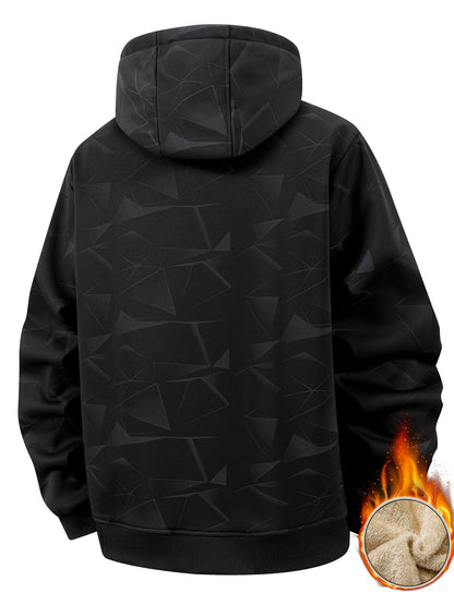 Herren Plus-Size Winterjacke – Dick gefütterter Mantel mit Kapuze und durchgehendem Reißverschluss, (verfügbar in Schwarz,Navy, Braun)