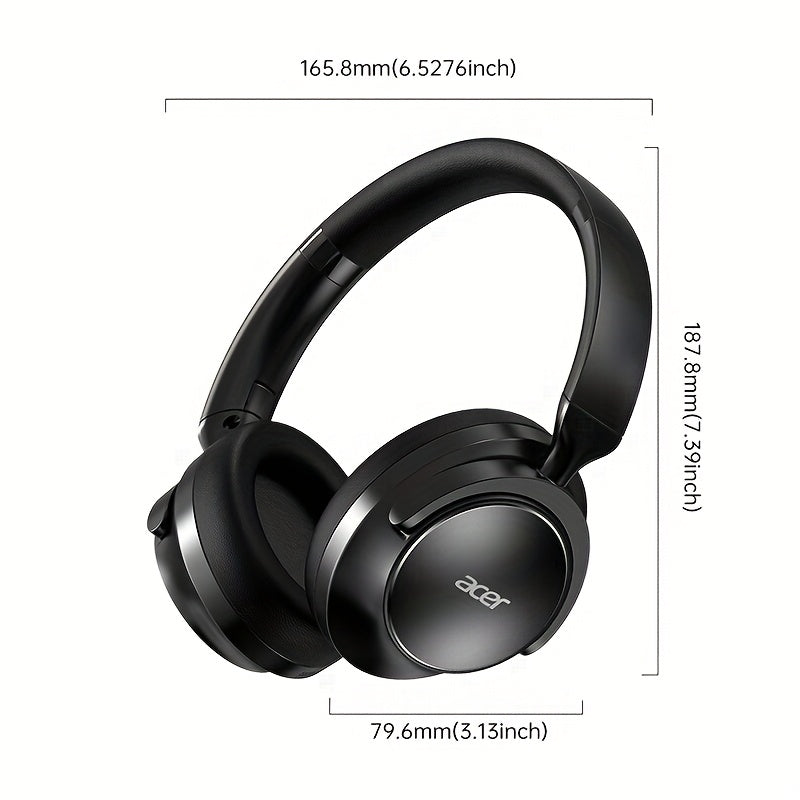 Acer Ohr560 Kabellose Kopfhörer | Over-Ear mit ANC Geräuschunterdrückung, Vollumfassendes Ohrdesign, Faltbar, Eingebautes Kondensatormikrofon, Hi-Fi Stereo Sound, HD ENC Anrufgeräuschreduzierung, Kompatibel mit 3,5-mm-Audiokabel, USA